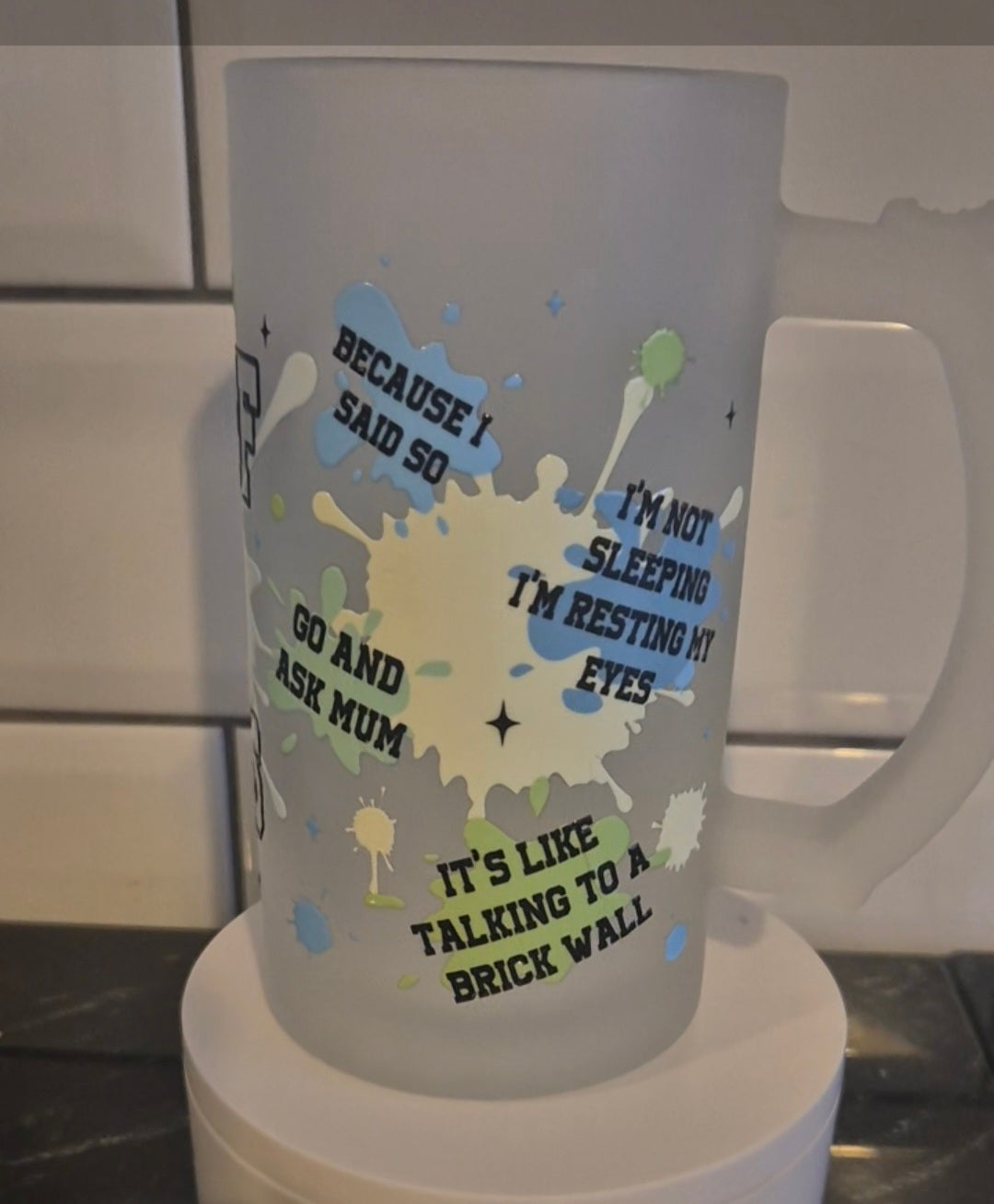 Frosted stein glass