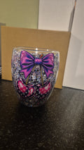 Glass rhinestone mug